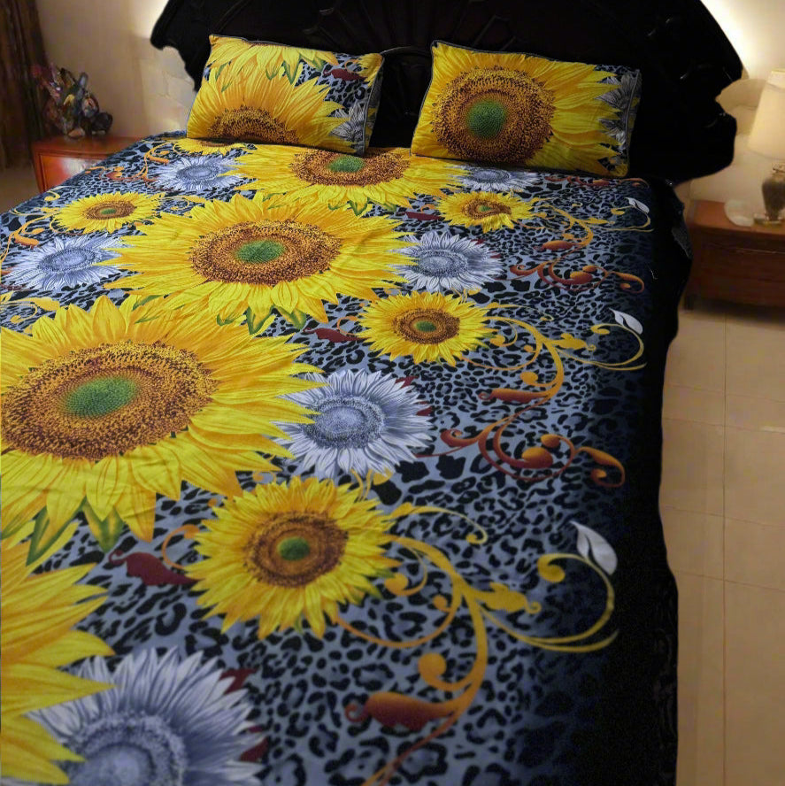 3D CRYSTAL COTTTON BEDSHEET