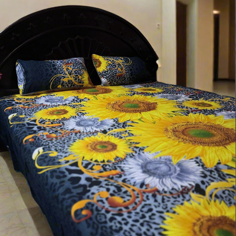 3D CRYSTAL COTTTON BEDSHEET